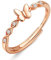 JeweBella Ring Silber 925 Damen Zierlicher Schmetterling Ring Minimalist Verstellbar Ringe Frauen Silber/Gold/Roségold