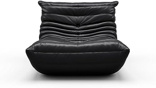 Mohair-Lounge-Sessel aus Plüsch, Beige mit Teddy-Design, gemütlicher Sofasessel für Kamin, Liebessitz, Bodenstuhl, schwarz, 75 cm