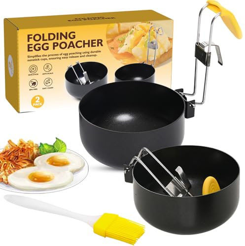 Eierkocher aus Edelstahl Pochierter Eiermacher Egg Cooker Zusammenklappbarer Eierkocher zum Aufhängen antihaftbeschichtete Eierpochierer für perfekt gekochte Eier für Küchenwerkzeug