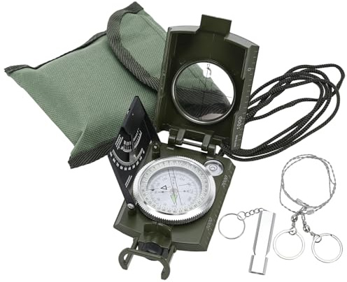 COVVY Kompass-Navigation, multifunktionaler Orientierungskompass mit Pfeife, Mini-Säge, geeignet für Outdoor, Survival, Camping, Bergsteigen