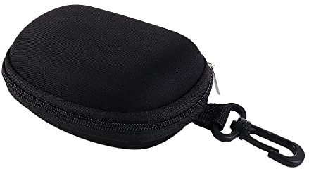 Custodia pieghevole per occhiali da sole, con clip per cintura, con cerniera, custodia per occhiali portatile, Nero