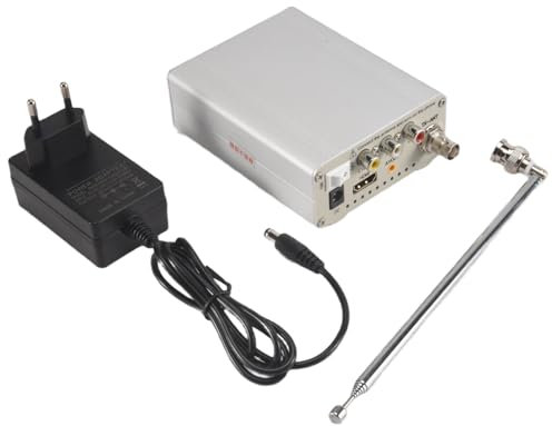 Joselin TV-TX200 Trasmettitore TV Analogico VHF/UHF Supporta Ingresso HD/AV Trasmettitore Segnale Analogico con Antenna Telescopica Spina UE