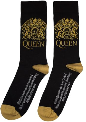 Rock Off officially licensed products Queen Gold Crest Band Logo Ankle Socks One Size