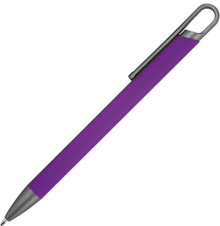 Livepac-Office Gummierter Soft Touch Gel Kugelschreiber aus Metall/Farbe: lila