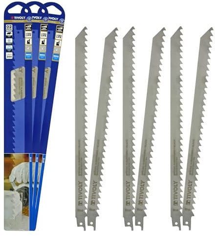 TIVOLY - Lot de Lames de Scie Sabre Spéciale Usage Alimentaire - 6 Lames Inox pour Découpe de Gibier, Viande, Os, Produits Surgelés, Glace