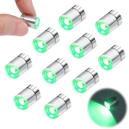 10 Stück Mini LED Licht, Kleine LED Lichter für Puppenhaus, Kleines Licht mit Batterie, Micro LED Lichter für Partydekoration, Vitrinen, DIY-Bastelarbeiten, Puppenhaus Beleuchtung (Grün)
