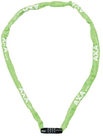 AXA Rigid RCC 120 – Kettenschloss mit Code – 120 cm lang – Stahlglieder 3,5 mm – Sicherheitsstufe 3 – Schutzhülle – Grün
