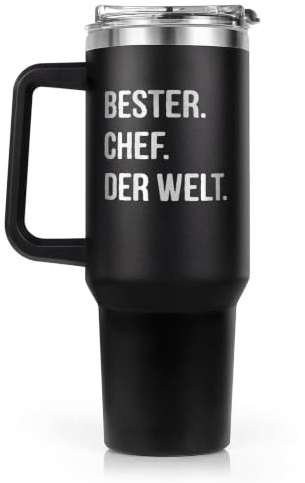 musaecoin Geschenk für Chef, 40 oz Thermobecher mit Deckel und Strohhalm | Geburtstagsgeschenk für Chef, 40 oz Thermobecher 1.18L Thermobecher mit Deckel und Strohhalm