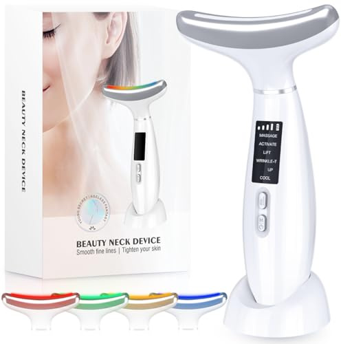 Face Massager,6 Modes Microcurrent Face Sculpting Device Lift Device,4 Color Red Light Therapy Wand,with Vibrating,Warming Function,Facial Massager Electric for Enhanced Face,Neck&Shoulder Care