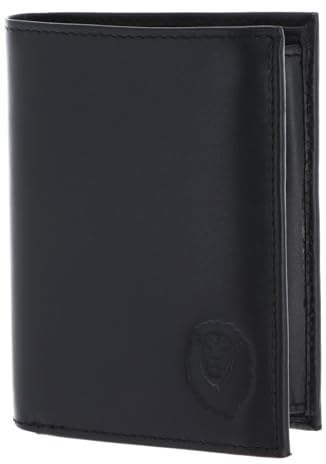 Oxmox Leder Geldbörse Leather RFID Protect Kombibörse Freedom Lion Embossed Black schwarz