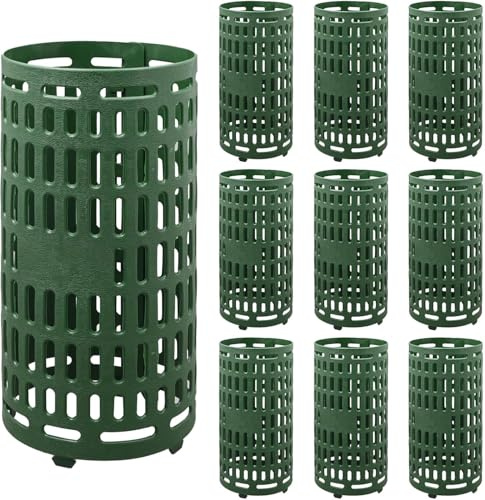 10er Pack Baumstammschutz, Erweiterbare Schutzmanschetten für Pflanzen & Baumstümpfe, Kunststoff-Baumrinden-Schutzrohre zum Schutz vor Rasentrimmern und Kleintieren (Grün)