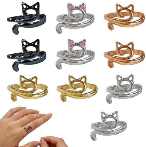 10 Stück Stricken Zubehör Ringe Für Handarbeiten, Häkel zubehör | Strickzubehör Und Häkel Zubehör Für Gleichmäßige Fadenspannung, Metall Strickring Für Zwei Fäden, Häkelringe.
