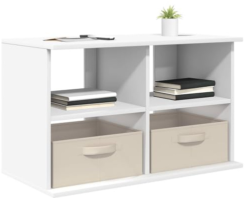 vidaXL TV-Ständer mit Schubladen Weiß 79 x 40 x 48 cm, Wohzimmer, modernes Design, haltbare Materialien, viel Stauraum für stilvolle und funktionale Räume, 5 Einheiten