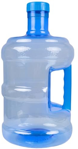 Carafe à Eau de 1 Gallon, récipient d'eau pour Animaux de Compagnie qualité Alimentaire avec Capuchon et poignée étanches, Bleu, 5 L.
