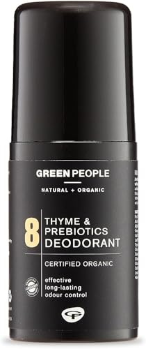 Green People For Men No. 8 Thyme & Prebiotics Deodorant, 75ml | Natural Action on Odour, Fresh Botanical Scent, Vegan, Organic and Cruelty Free, Certified Organic Freshness