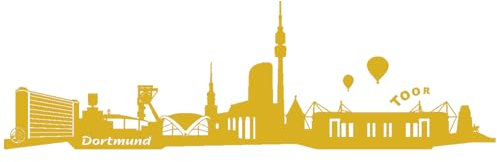 Skyline4u Wandtattoo Dortmund Skyline mehrere Größen 50 x 15cm goldmetalleffekt