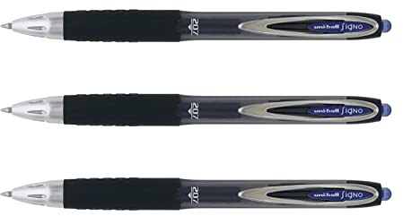uni-ball, feine 0,7-mm-Spitze, Gel-Tintenroller blau