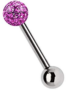 Un Pendiente de Oreja, Tragus Piercing Titanio Vara En 1,2MM Fuerza + 3 MM Bola Epoxy - Fucsia, Fucsia