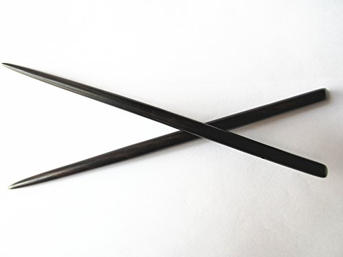 Myhsmooth Zz-bs-zg 2 Count Hair Sticks Natural Ebony (Black Sandalwood) Handmade Carved Hair Clip Shawl Hair Pins Pack of 2 Pcs