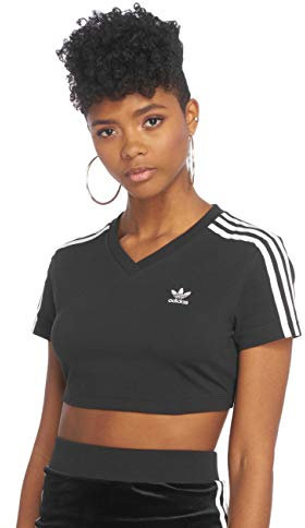 adidas Cropped, T-Shirt Donna, Nero, 40