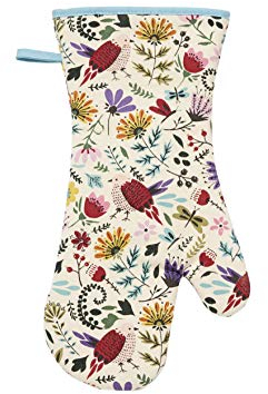 Ulster Weavers Gauntlet (37 x 20cm) -100% Cotton-1 Piece-Meadow Flowers Heat Resistant-Washable-Floral Oven Glove in Natural-Kitchen Accessories, Multi, One Size