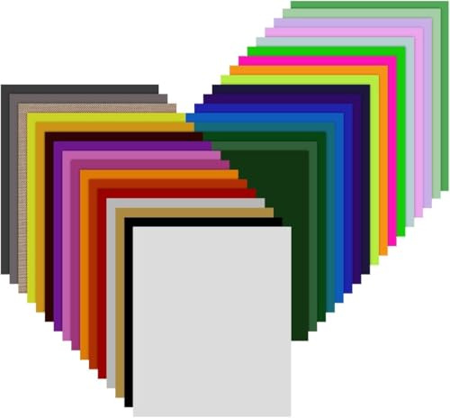 43 Sheets 10 x 12 Iron on Vinyl Iron on Vinyl for T-Shirt - Assorted 32 Colors for Cricut and Silhouette Cameo or Heat Press