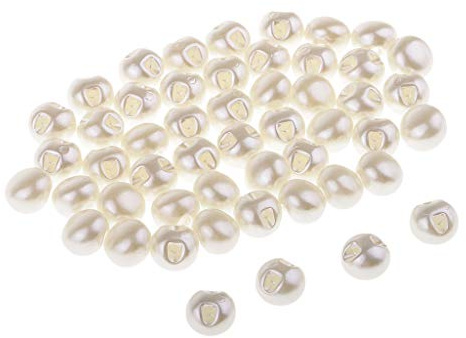 Sharplace 50er Set Knöpfe Perlen zum schneidern, Dekoknöpfe Perle Perlenknöpfe Perlmutt Brautkleid Deko, 11 mm