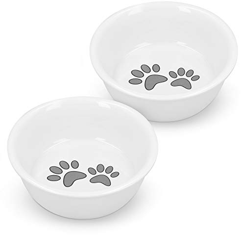 Navaris Futternapf Set für Katzen und kleine Hunde - 2er Keramik Fressnapf Hundenapf Katzennapf - Futterstation Futterbar - spülmaschinenfest
