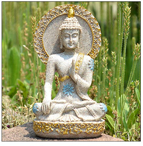 Acxico Thai-Buddha-Statue, Kunstharz, Sandstein, Yoga, Meditation, Zen, Skulptur, Heimdekoration, Feng Shui Dekoration