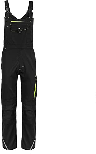 TMG | Arbeitslatzhose Finesse mit Kniepolstertaschen, viel Stauraum, robuster Overall mit Reflektoren, schwarz | Gr. 50