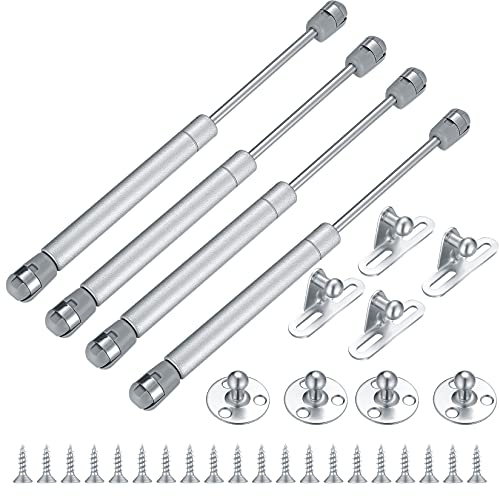 4 Pcs Gas Lift Strut Kit, Spring Stay Support, 100N/10KG Kitchen Cupboard Wardrobe Cabinet Door Soft Close Damper Hinge Flap Fittings