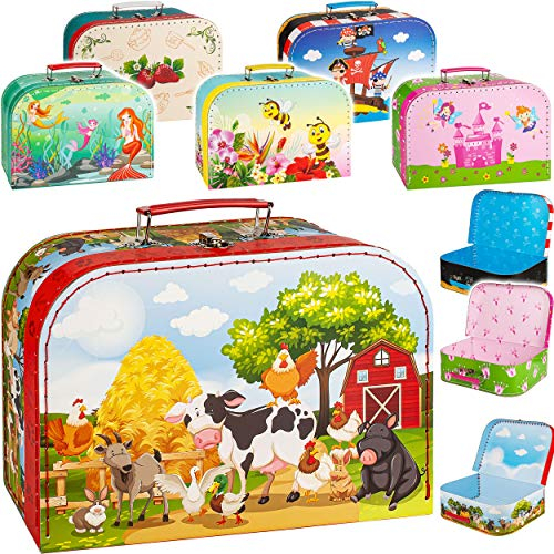 alles-meine.de GmbH Koffer/Kinderkoffer - GROß - Kinder - Motiv - 29 cm - ideal für Spielzeug und als Geldgeschenk - Pappkoffer - Puppenkoffer - Kinder - Pappe Karton - Mädchen..