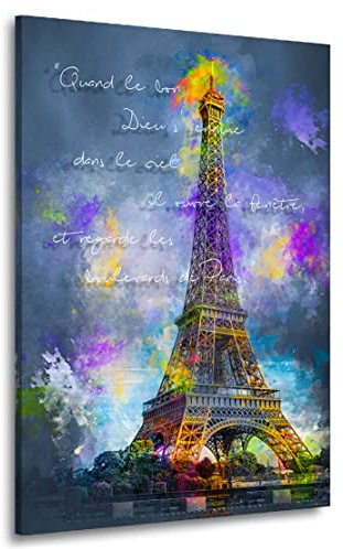 Kunstgestalten24 Leinwandbild Paris Eiffelturm Wandbild Kunstdruck Raum- u. Wanddekoration Übergrößen