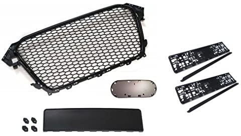 Kompatibel mit A4 B8 Kühlergrill Wabengrill Front Grill Emblemhalter PDC Kennzeichenhalter