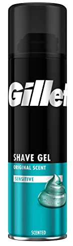 Gillette Classique Gel À Raser Pour Peaux Sensibles, Aide À Protéger Contre L’irritation Causée Par Le Rasage, Rasage Facile Et Rapide Avec La Formule Comfort Glide De Gillette, 200ml