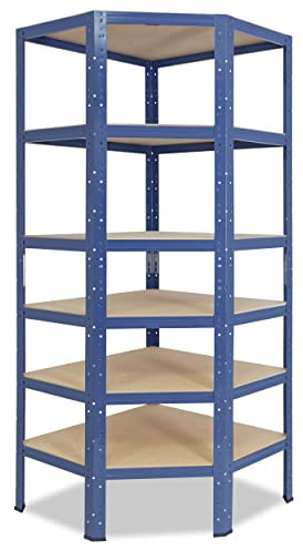 shelfplaza Home 230x60x30cm scaffale angolare blu: 6x145kg | Scaffale in metallo garage · Scaffale garage · Scaffalatura in metallo · Scaffali garage · Scaffale in metallo
