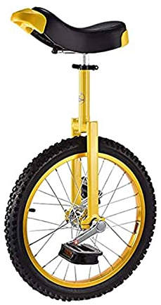 HH-CC Fahrrad Einrad Gelb 16/18/20 Zoll Rad Einrad Radfahren Fahrrad mit bequemem Sattelsitz, für Kinder Teenager Üben Reiten Verbessern Sie das Gleichgewicht,16in