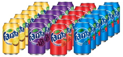 Fanta USA - Paquete de 24 latas variadas para fiestas, 4 sabores