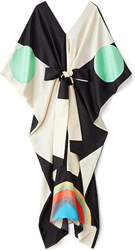 UNIQUE KAFTANS Womens Kaftan Dresses Soft Satin Silk Printed Batwing Swimsuit Luxury Loungewear Caftans Cover Up