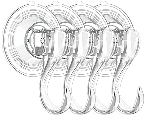 Jeowoqao Multi-Purpose Suction Cup Hooks, Strong Reusable Vacuum Heavy Duty 6.6LBS Suction Hooks for Bathroom Window Glass Kitchen, Hangers for Towel Loofah Utensils Christmas Wreath (8)