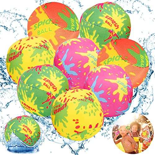 Wasserbomben Wiederverwendbar, 8 Stück Splash Ball, Wasserbälle, Kinder-Erwachsenen-Wasserball-Set, Wiederbefüllbare Wasserbomben für Wasserspielzeug Kinder Outdoor, Pool Spielzeug, Strandspielzeug