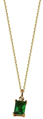Weav Licht Vintage Smaragd Quadrat Zirkon Anhänger Halskette Frauen 925 Sterling Silber Elegantes Temperament Jubiläum Schmuck
