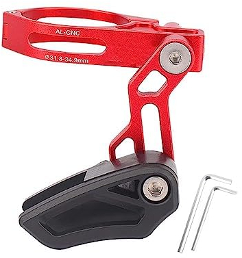 Ezweiji Fahhrad Kettenführung, Aluminiumlegierung Fahrrad kettenschutz mit Schrauben und Unterlegscheiben Rrund für die meisten Fahrrad Rennrad MTB BMX (Rot)
