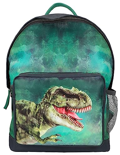 Depesche 12476 Dino World - Rucksack in Grau für Kinder mit T-Rex Motiv, Tasche mit verstellbaren Trägern
