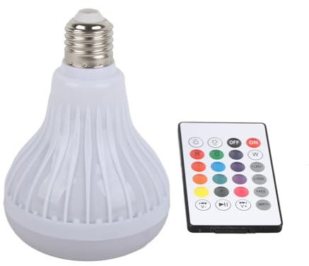 Lampadina per Altoparlante Bluetooth, Lampadina Intelligente Bluetooth, Cambio Colore con Sincronizzazione Musicale RGBW Colore E26 Base Telecomando Altoparlante Lampadina LED