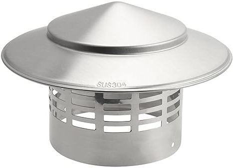 POCHY Kaminabdeckung Edelstahl Schornsteinabdeckung Runder Schornsteinaufsatz Dach Schornsteinhaube Allwetter Regenhaube Kaminhut Regenhut Ofenrohr,200mm