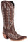 Donne Western Stivali da cowboy with Embroidered Moda Retrò Classico Tall Boot Pull On per donne Ragazze Le signore Marrone Numero 34