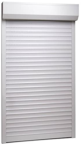 LAPOOH Rollladen Aluminium, Aussenrolladen, Schrank Rollo, Außenrollo, Sonnenschutzrollo Außen, 110 x 220 cm Weiß