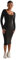 Hanaoops Robe longue sexy pour femme - Col carré - Manches douces - Décontractée - Robe moulante côtelée, Noir , L
