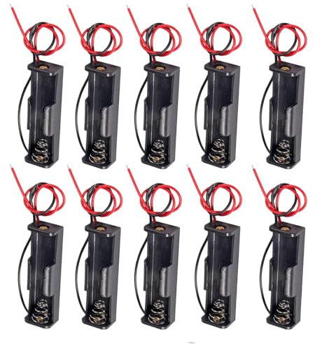 hrsyyl 10pcs Single AA Battery Holder 1x 1.5V AA Battery Holder AA Battery Holder with Wires